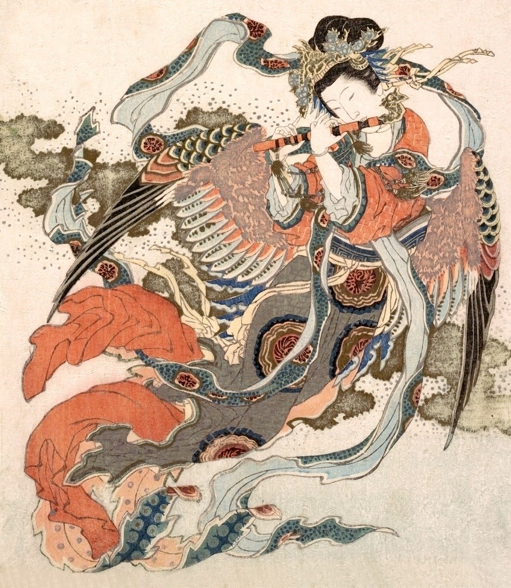 Asian Angel Wallpaper Mural in your room — zoomed