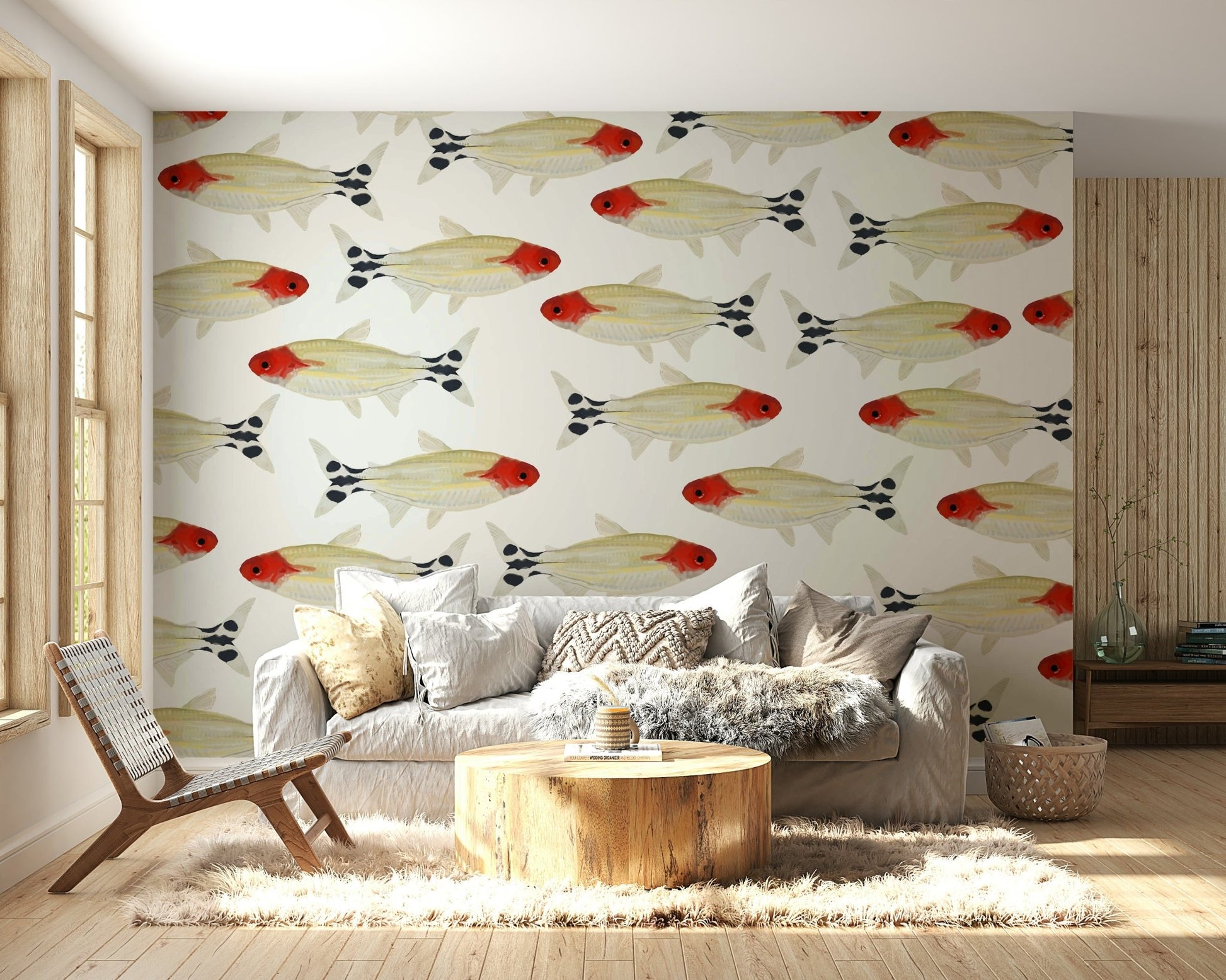 Abstract Asperum mural with natural stone-like texture

