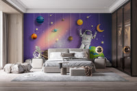 Floating astronaut cosmic wallpaper art