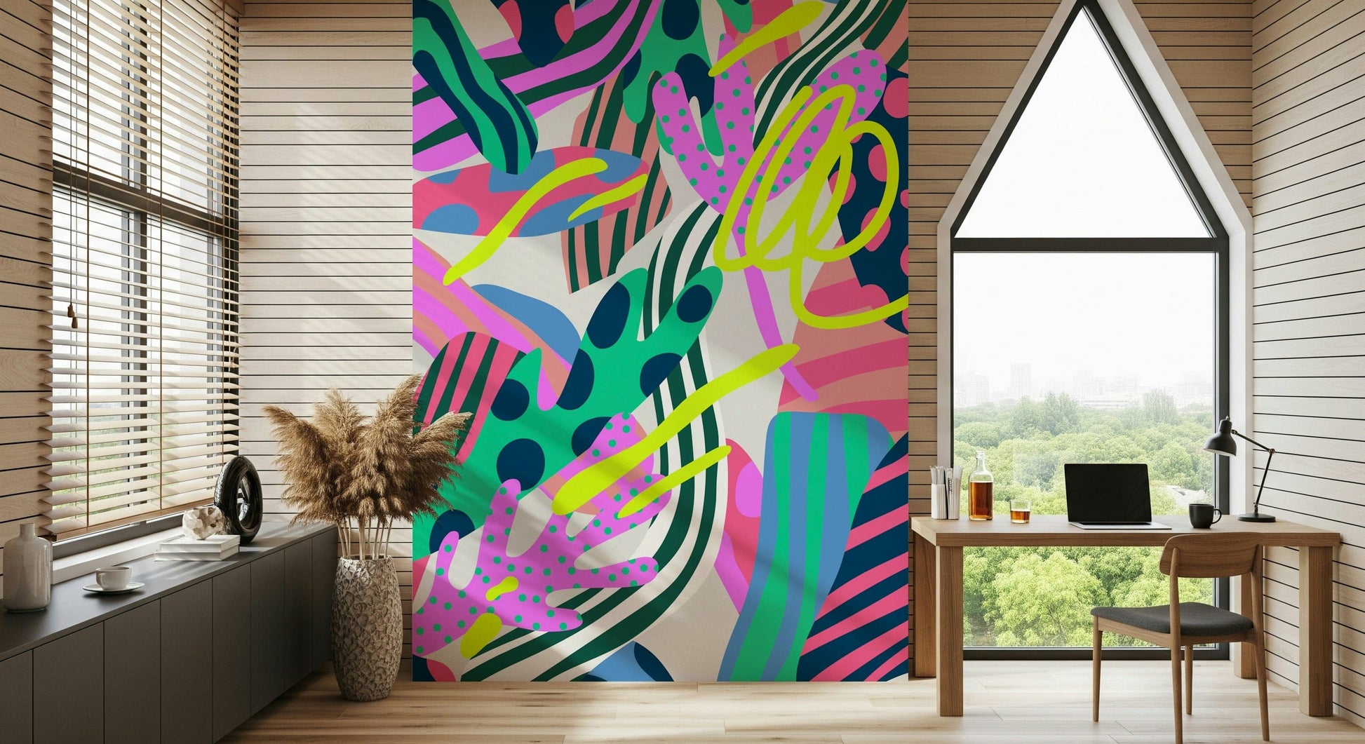 A classic soft floral wallpaper for walls.

