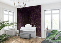 Deep Space Aubergine Wallpaper – Immersive galaxy mural with shining stars and purple nebula for a dramatic wall effect.