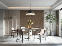 Organic wallpaper mural with layered autumn bursts creating a textured, earthy design.