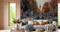 Autumn Canal Charm Wall Mural