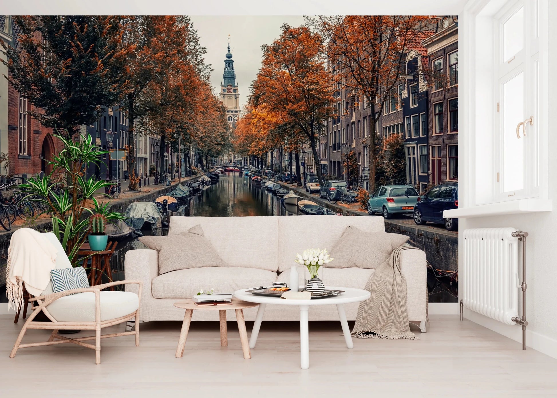 Autumn Canal Charm Wall Mural