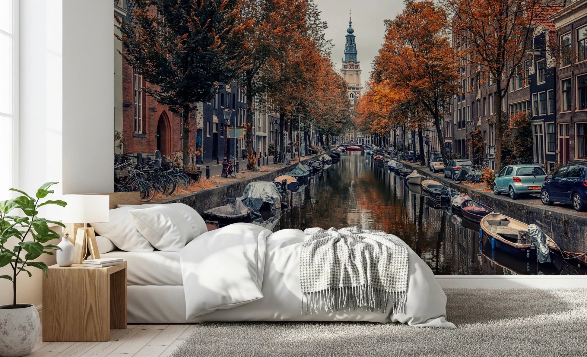 Autumn Canal Charm Wall Mural
