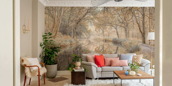 Autumn canal mural wallpaper

