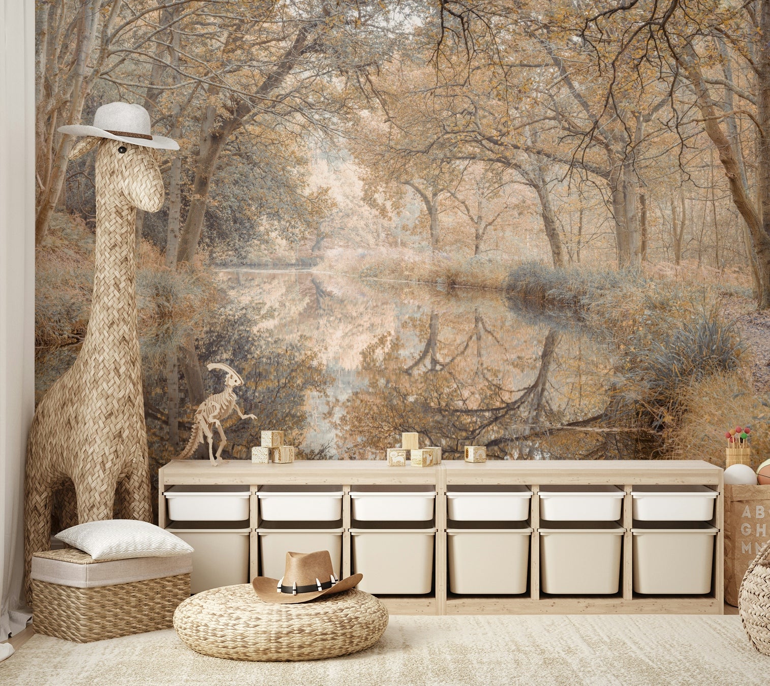Tranquil forest canal wallpaper

