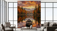 Ideal for a entryway , this autumn lake mural reflects nature’s beauty on your walls.
