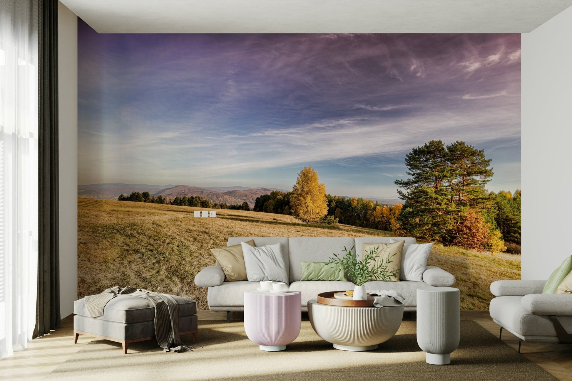 The wallpaper is applied smoothly, creating a seamless image.

