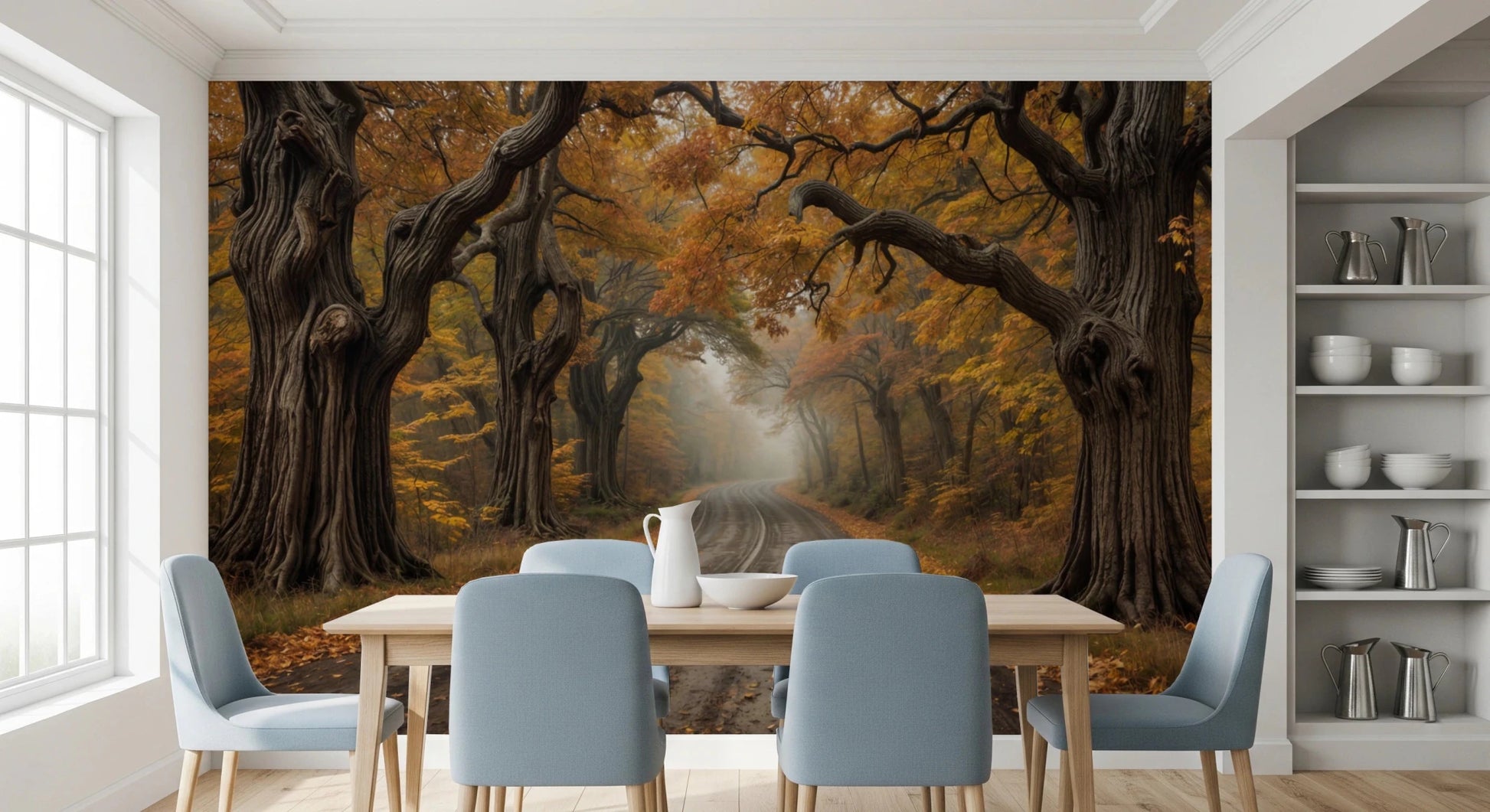 Autumn Road Canopy Wall Mural