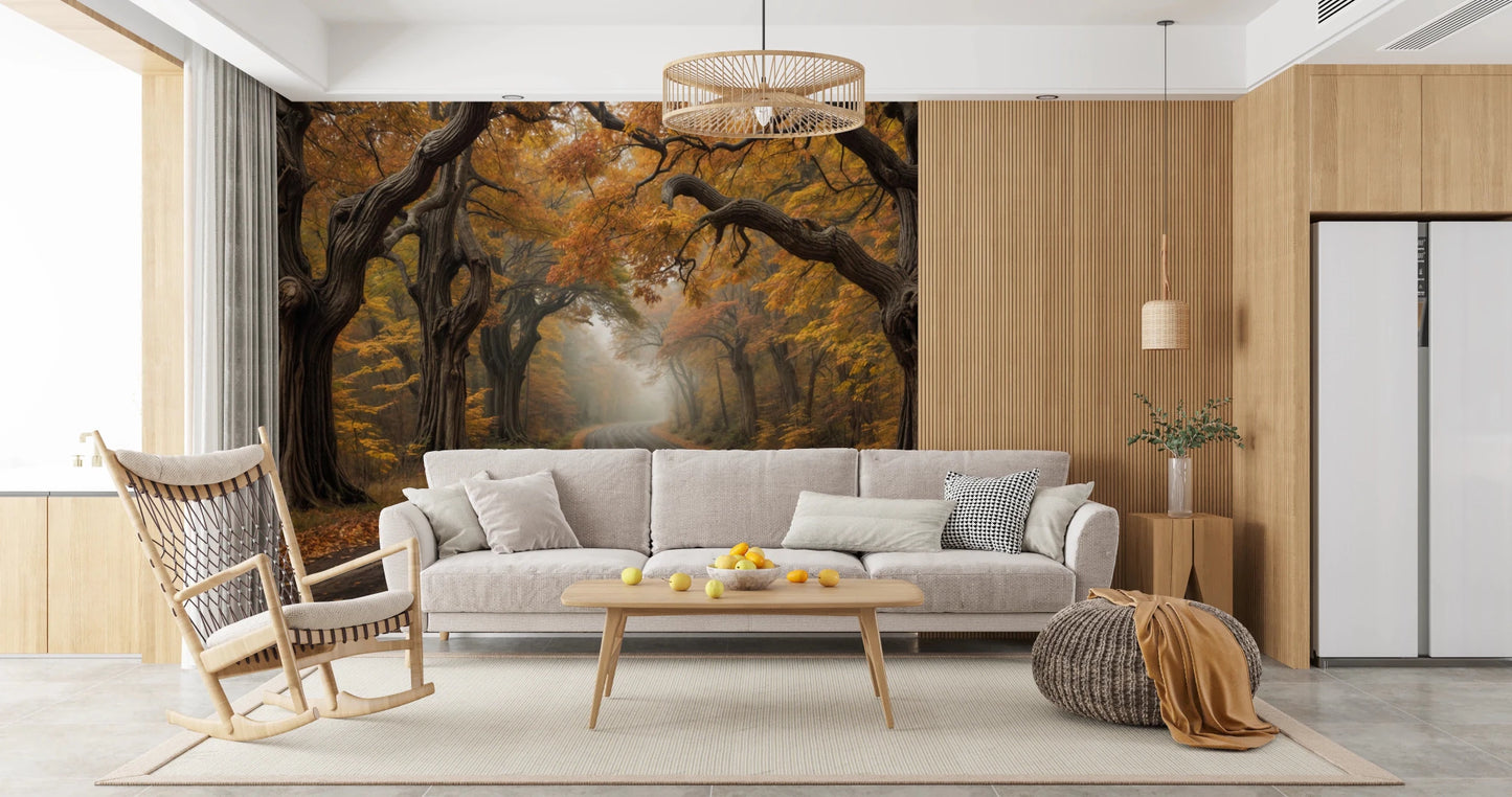 Autumn Road Canopy Wall Mural