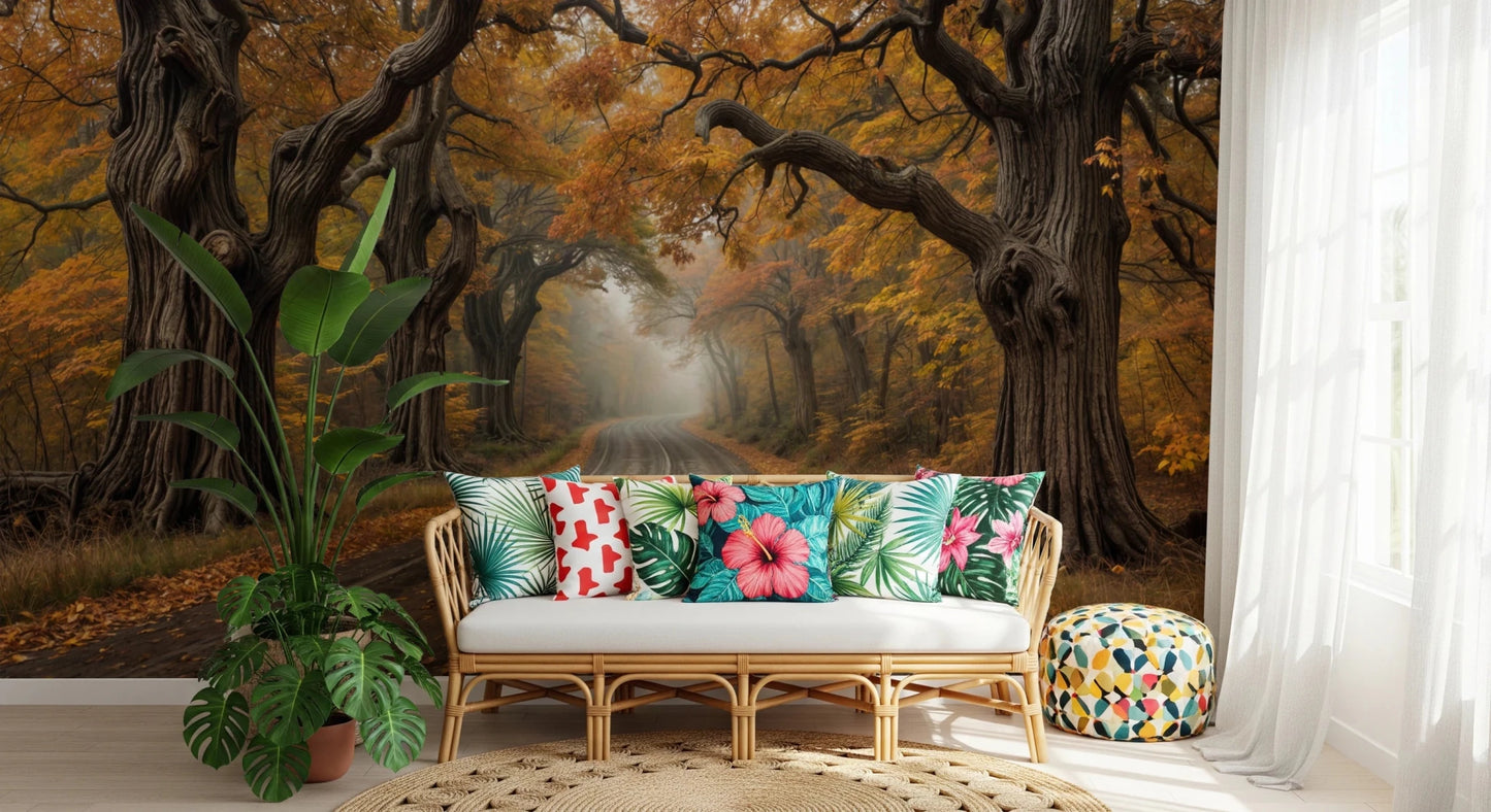 Autumn Road Canopy Wall Mural