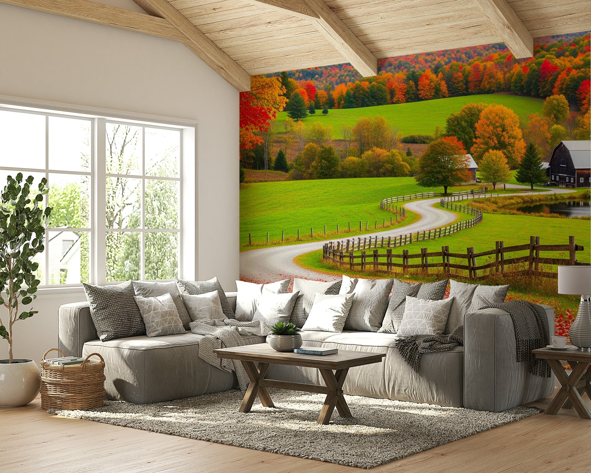 The colors are warm and soft, with orange, red, and yellow hues.

