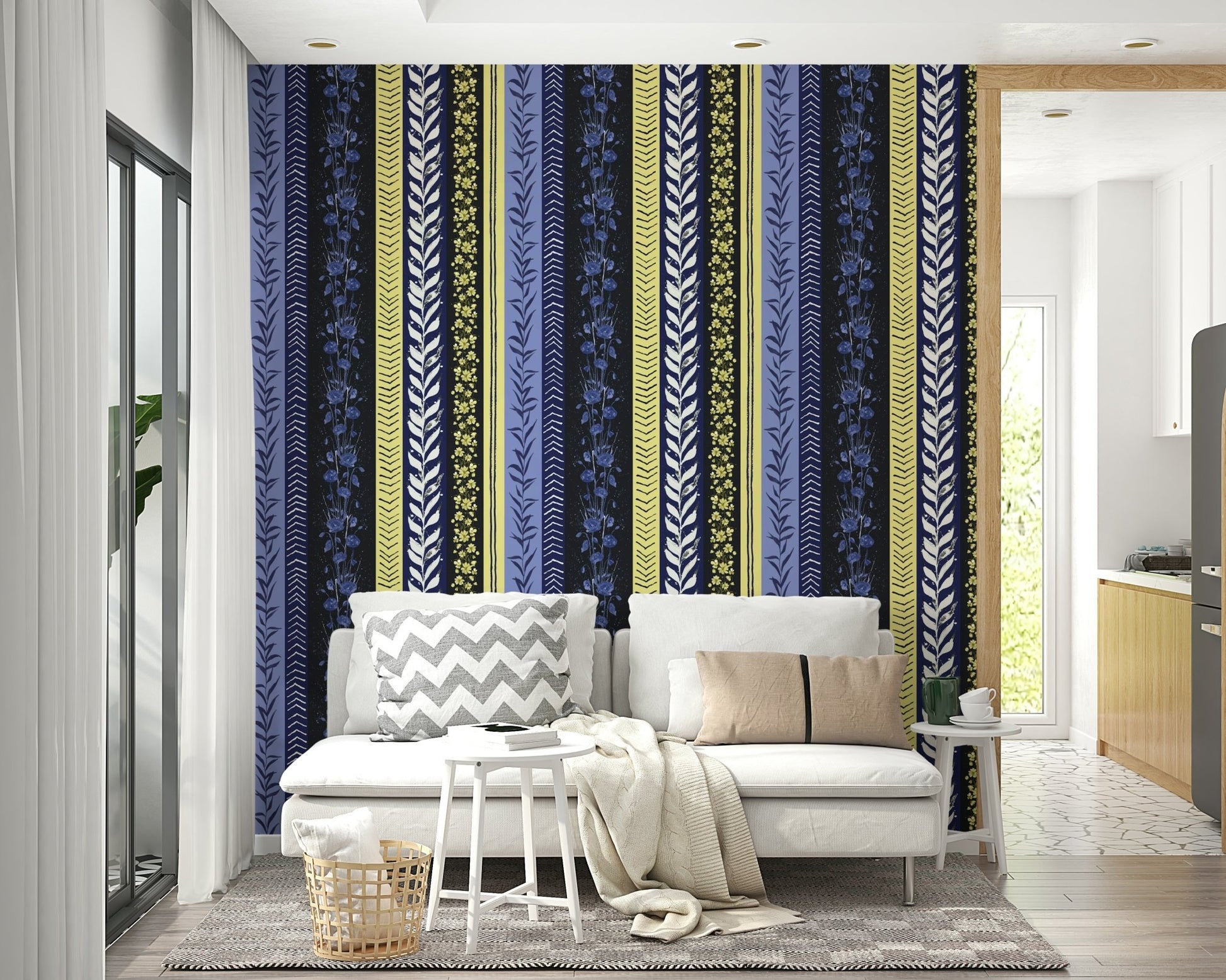 Close-up of the blue and yellow colors.

