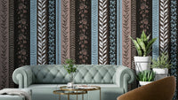 Autumn Stripes mural for a modern bedroom.

