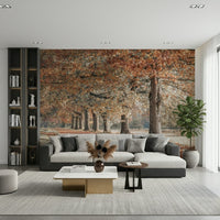 Serene Fall Splendor wallpaper for walls, tranquil park landscape scene.