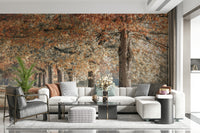Atmospheric Fall Splendor wall covering, path of fallen foliage.