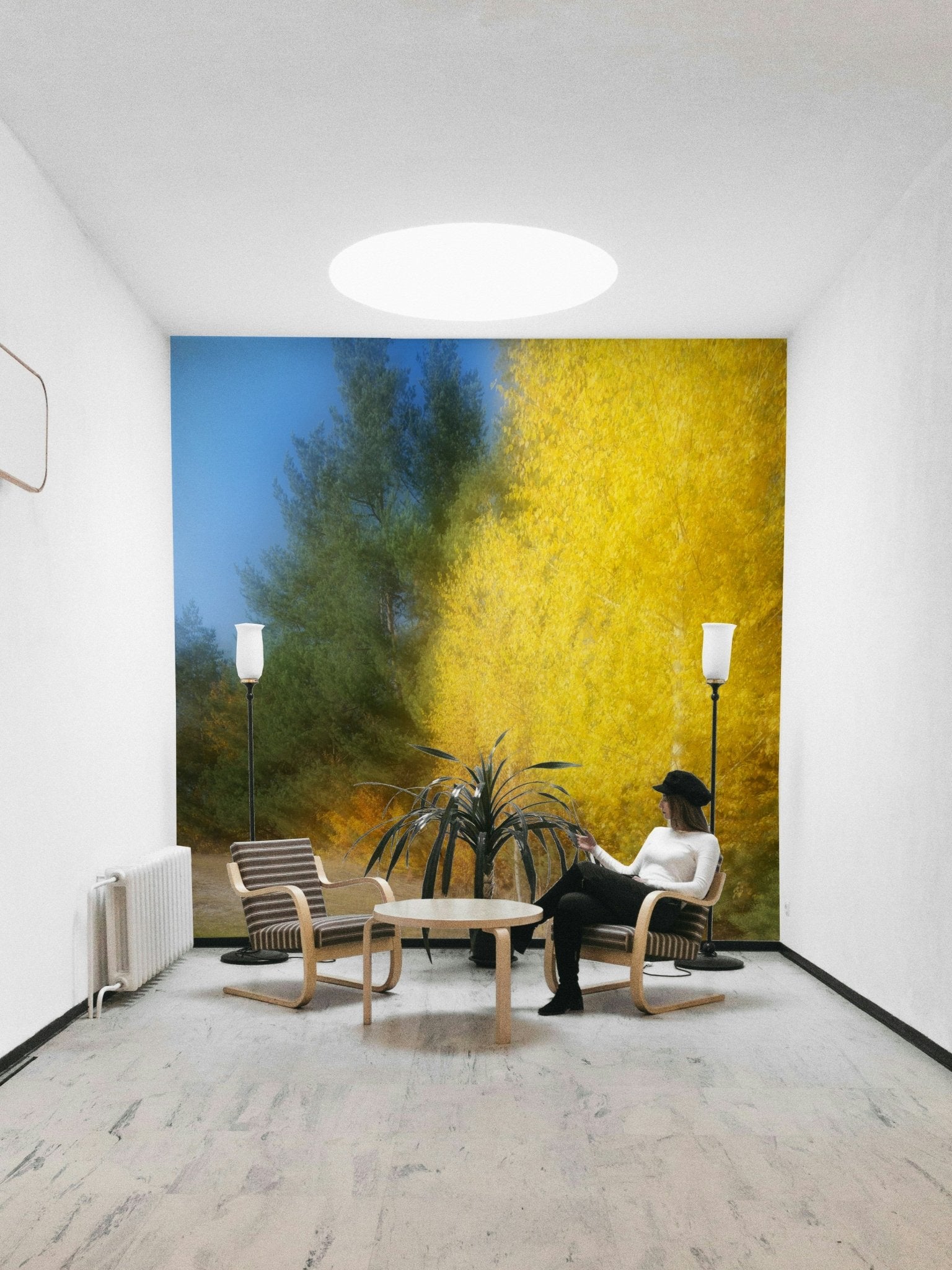 The image has a soft, dream-like quality with gentle vertical lines.

