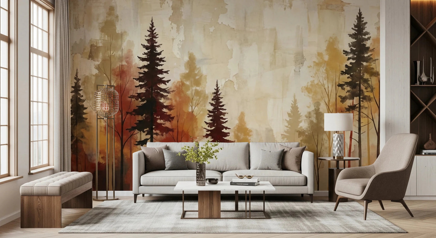 Autumnal Forest Haze Wall Mural