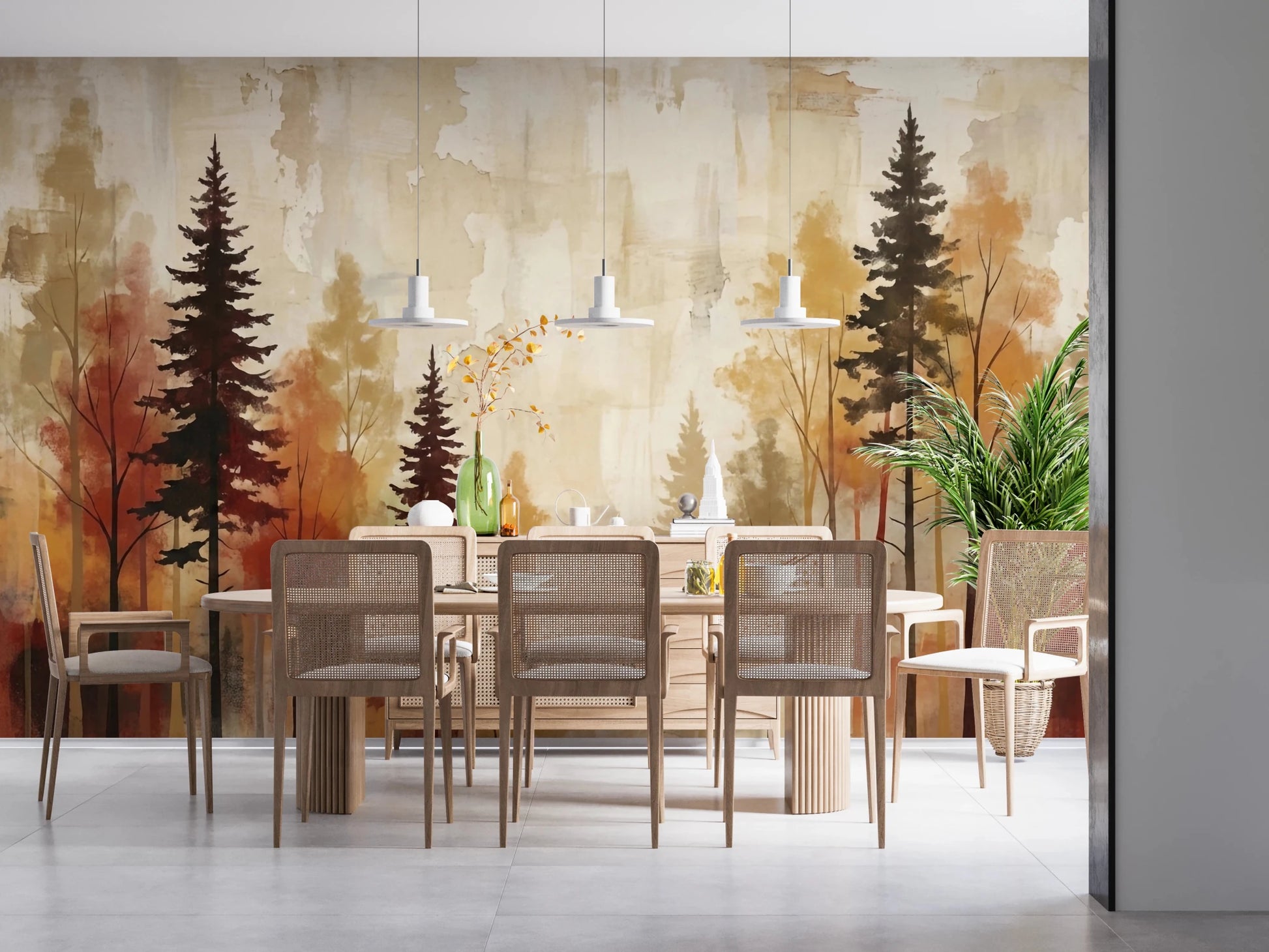 Autumnal Forest Haze Wall Mural