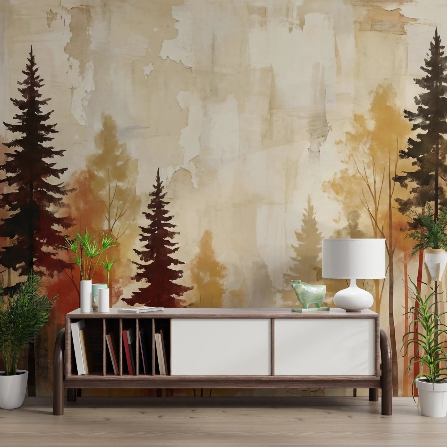 Autumnal Forest Haze Wall Mural