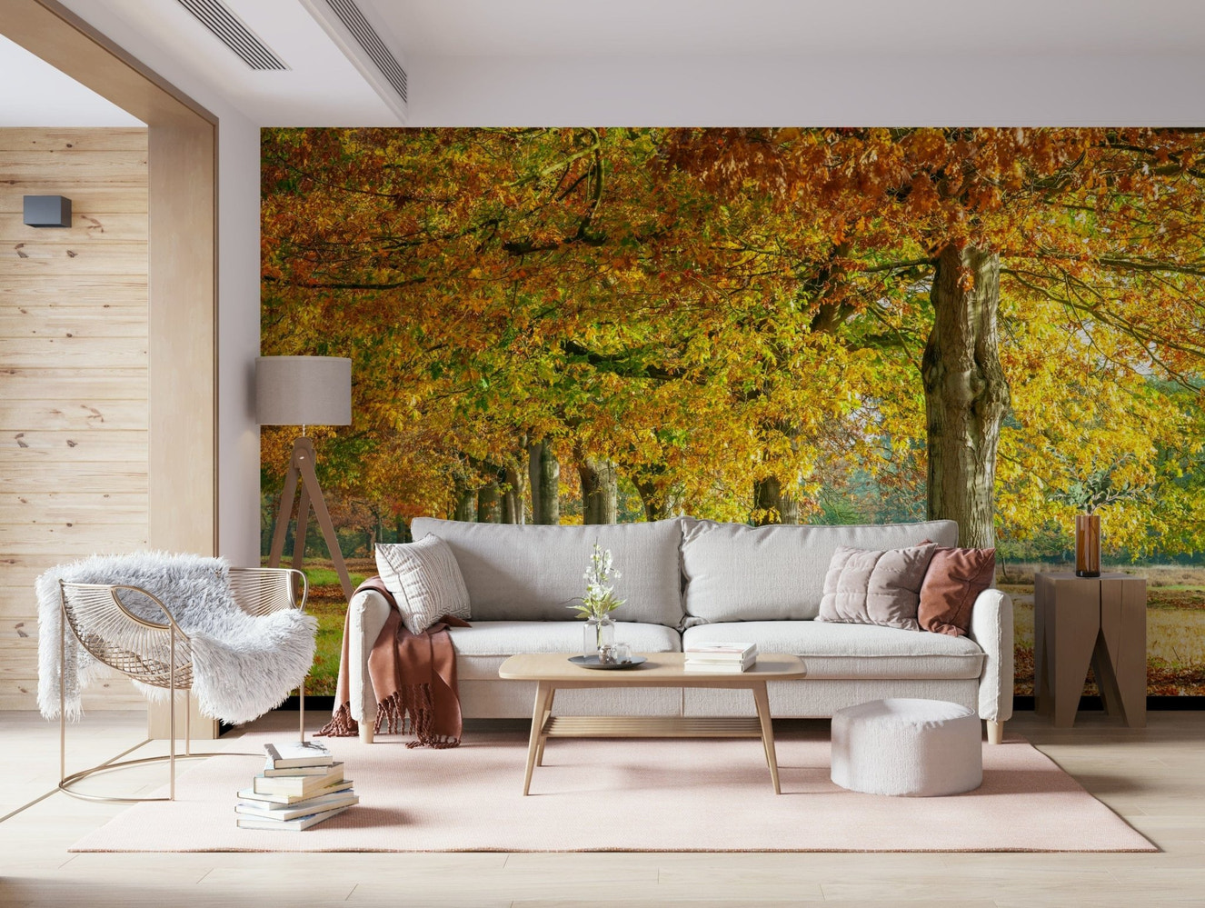 Autumn's Avenues Wall Mural