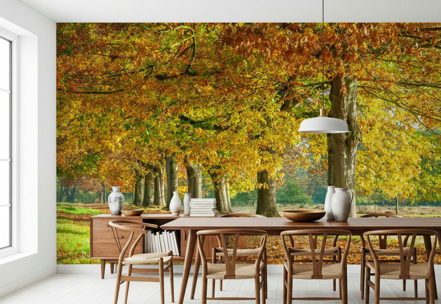 Autumn's Avenues Wall Mural