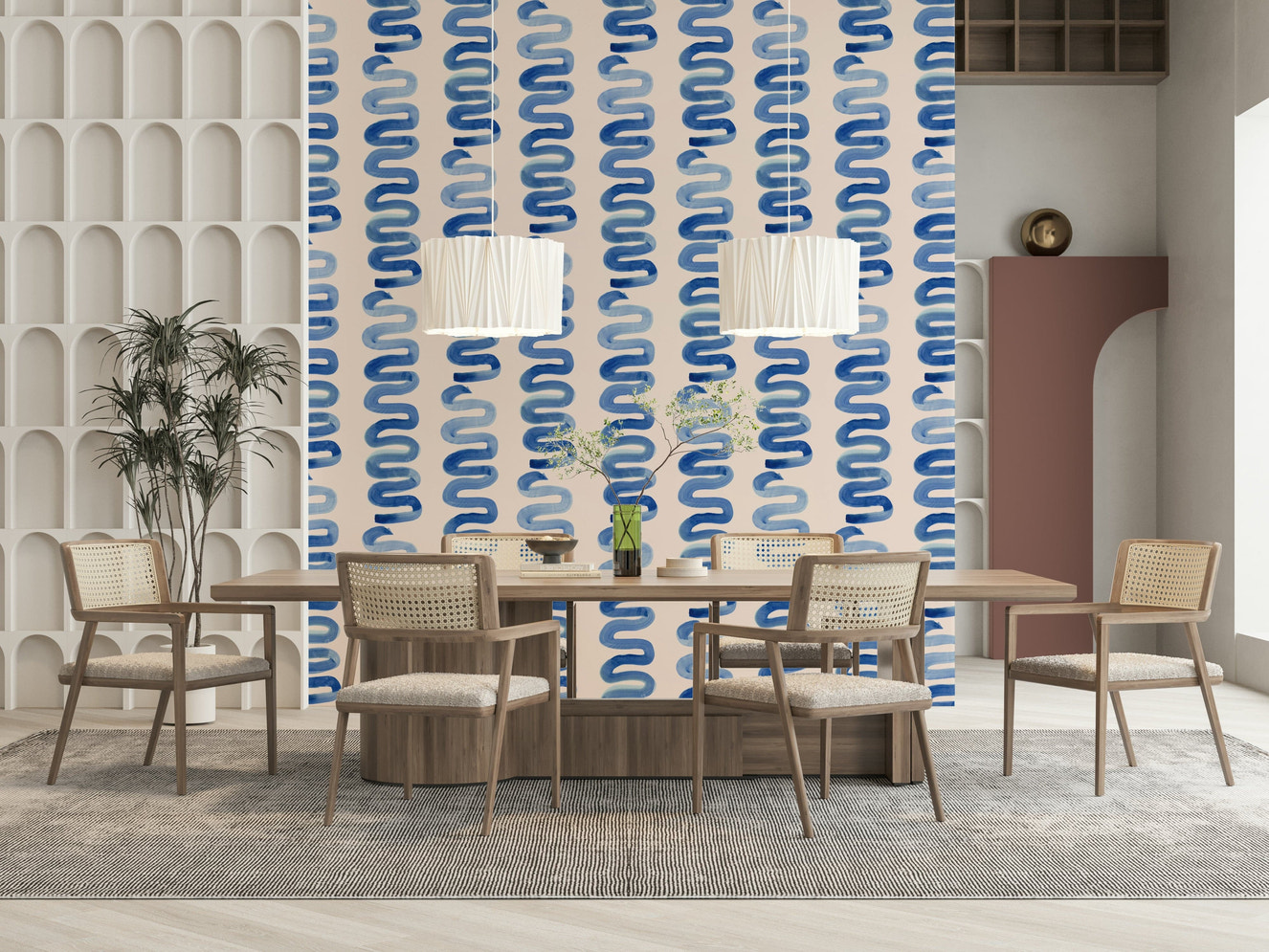 Azure swirls wallpaper featuring flowing blue abstract curves.