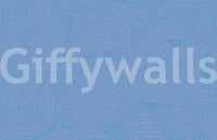 Abstract flowing lines wallpaper Azure Zen Doodle serene blue mural.