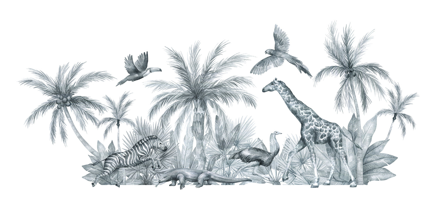 Watercolor Wild Animals Kids Room Wallpaper Wall Murals