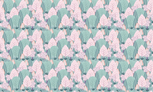 Scandinavian Style Trees and Leaves Wallpaper