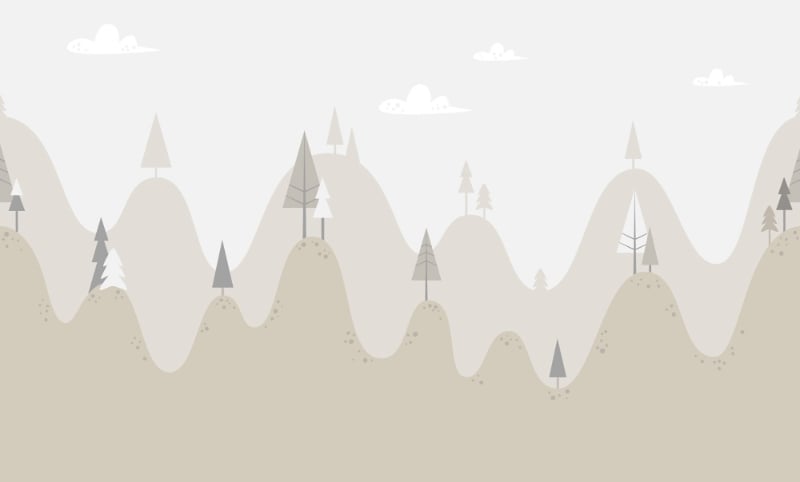Soft Color Kids Mountain Wallpaper Murals