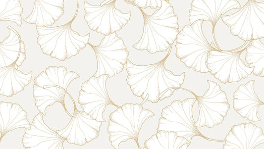 Abstract Gold Ginkgo Plant Wallpaper Mural