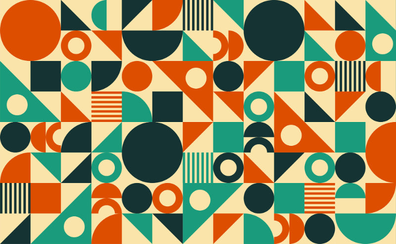 Orange & Green Mid Century Wallpaper Murals