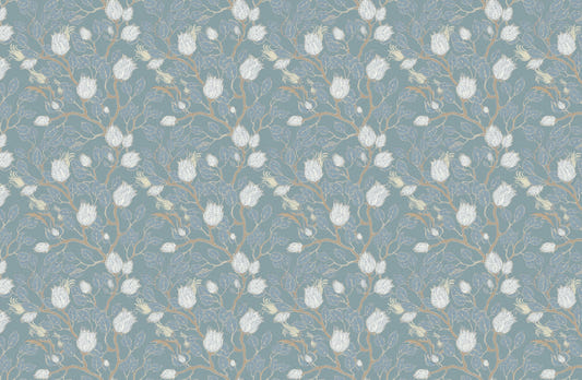 Pale Color Turquoise Vintage Wallpaper