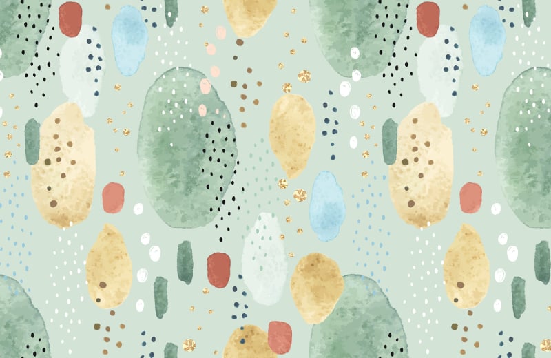 Colorful Watercolor Greens color Wallpaper in your room — zoomed