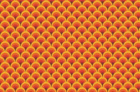 Orange Color Geometric Arch Wallpaper