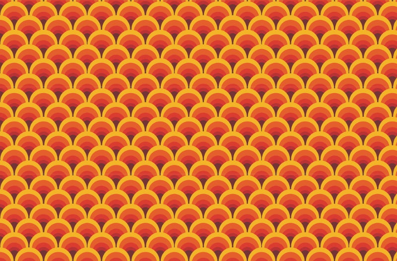Orange Color Geometric Arch Wallpaper in your room
