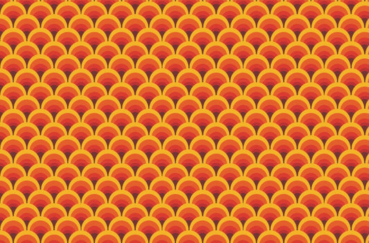 Orange Color Geometric Arch Wallpaper