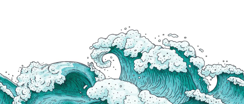 Ocean Waves Abstract Wallpaper Murals in your room