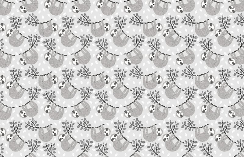 Sleepy Sloths on Leafy Branches Wallpaper in your room — zoomed