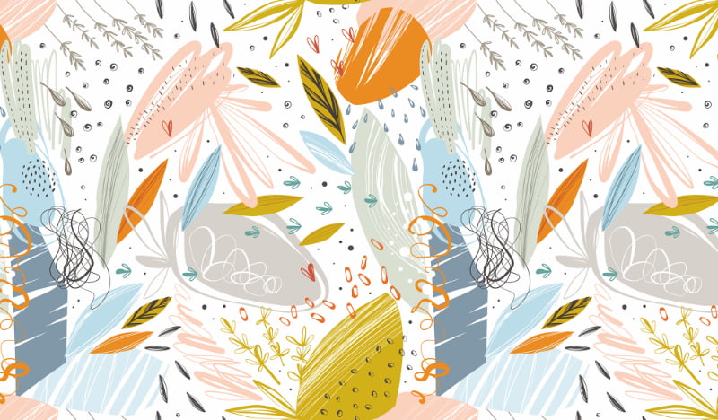 Colorful Floral Doodle Wallpaper