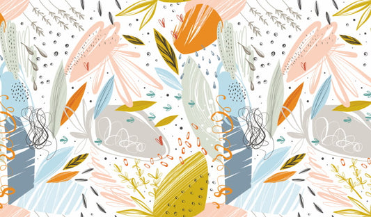 Colorful Floral Doodle Wallpaper