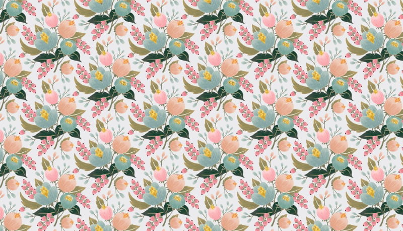 Colorful Spring Flowers Wallpaper in your room — zoomed