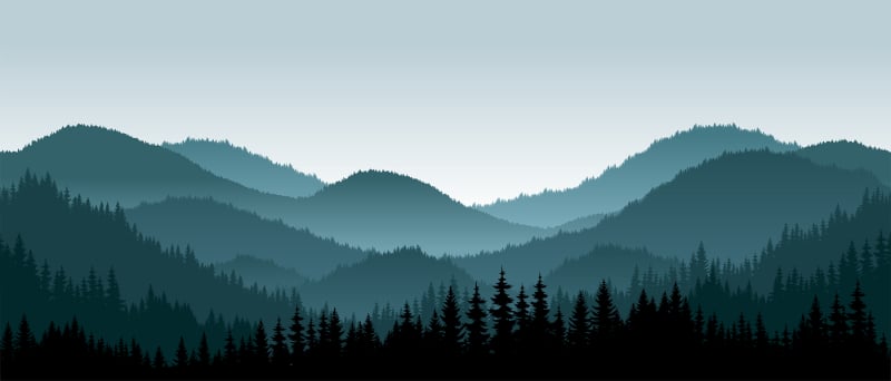 Dark Foggy Mountains Wallpaper Murals