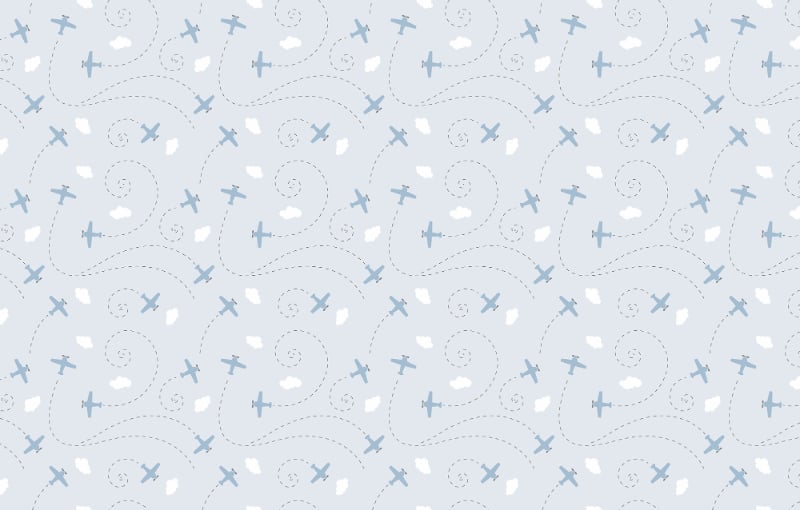 Blue Plane and Clouds Wallpaper