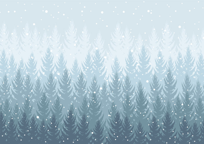 Winter Pines Forest Wallpaper in your room
