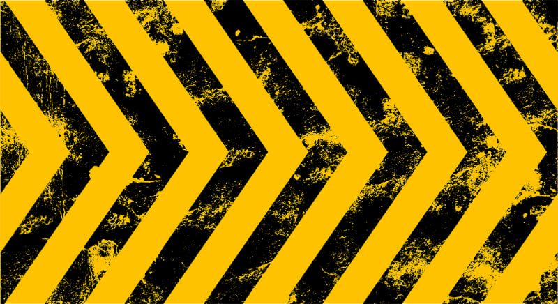 Yellow Grunge Hazard Stripes Wallpaper in your room