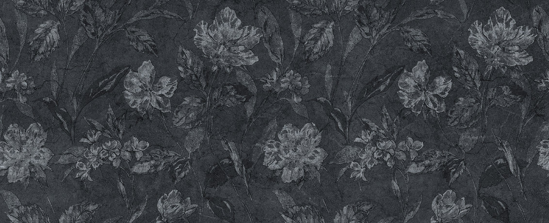 Black Floral Wallpaper Mural in your room