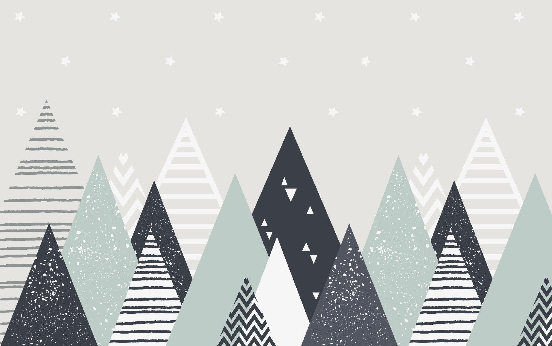 Kids Room Geometric Mountain Wallpaper Murals